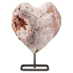 Antique Cut and Polished Heart with Cotton Candy Inclusion