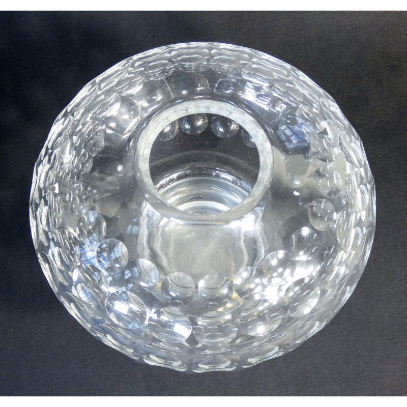Cut and Signed Crystal Vase, Italian Design In Good Condition For Sale In Torino, IT