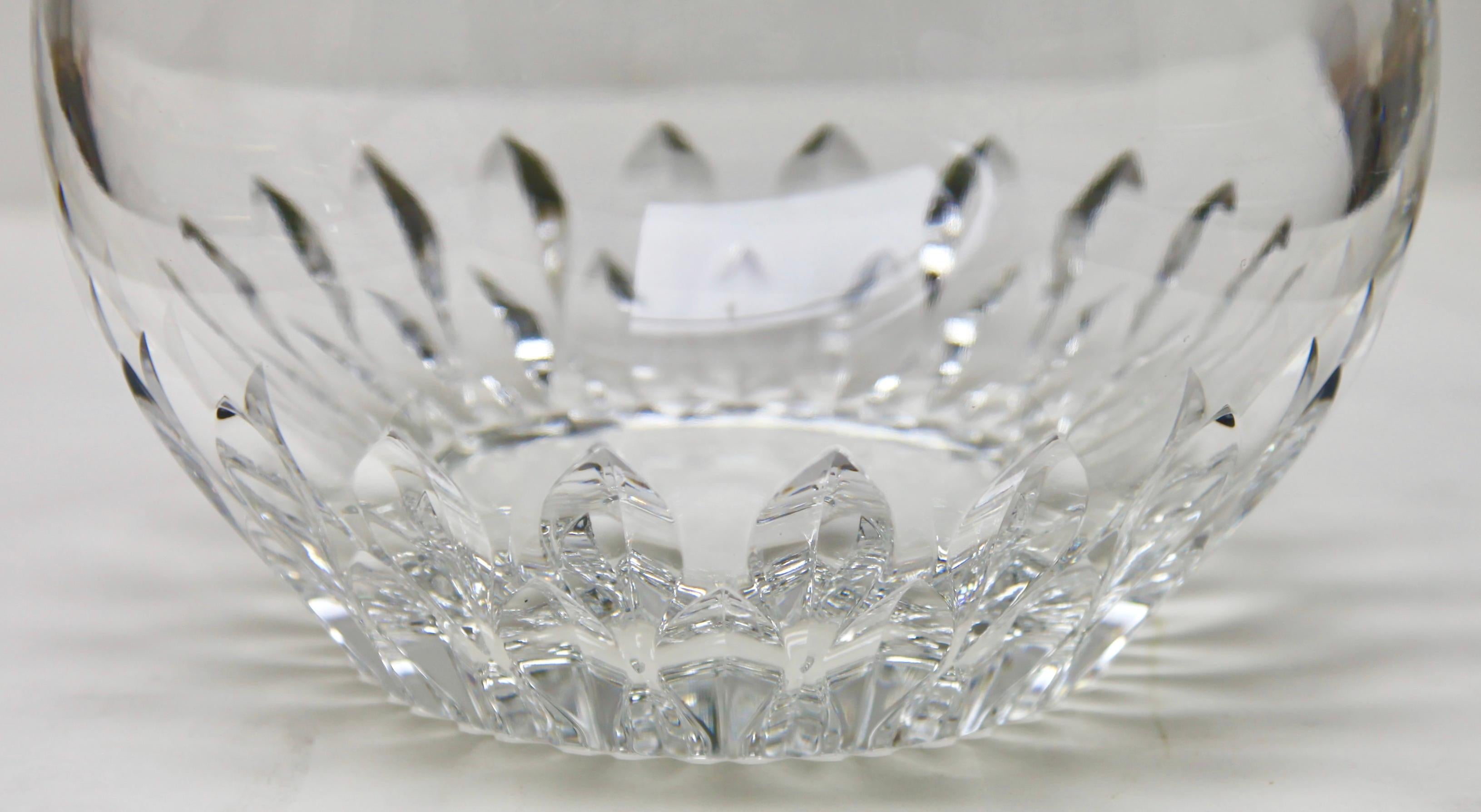 Hand-Crafted Cut Clear Crystal Large Punch Bowl Belgium For Sale