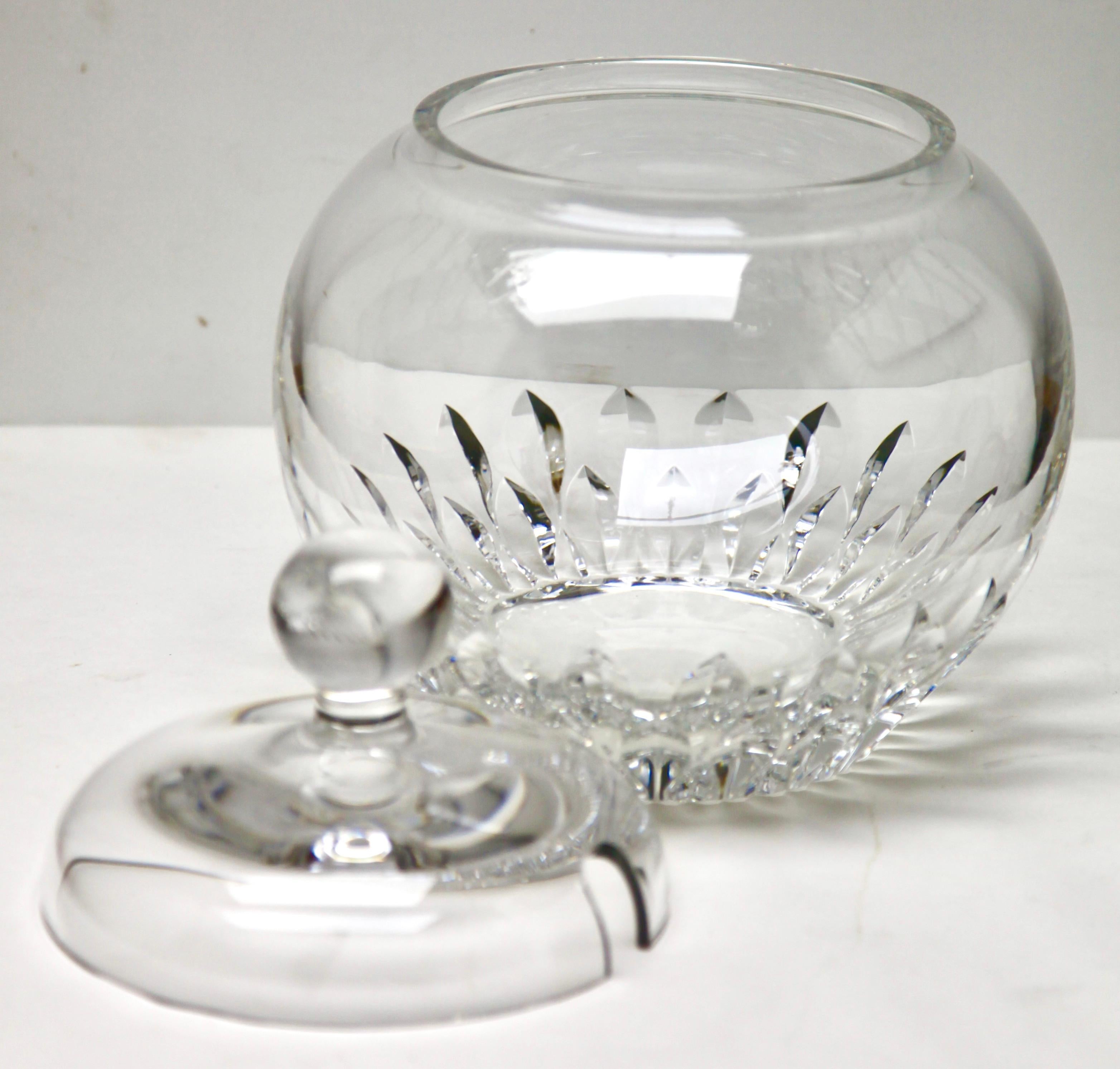 20th Century Cut Clear Crystal Large Punch Bowl Belgium For Sale