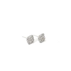 Pendientes de oro de 18 quilates con diamantes talla baguette y brillantes
