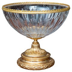Cut Crystal and Gilt Bronze Center Piece