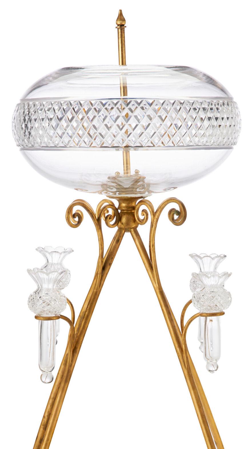 British Cut Crystal and Gilt Bronze Table Fountain by F&C Osler of Birmingham For Sale