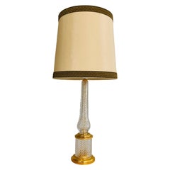 Cut Crystal and Gilt Metal Table Lamp, French, Circa 1970
