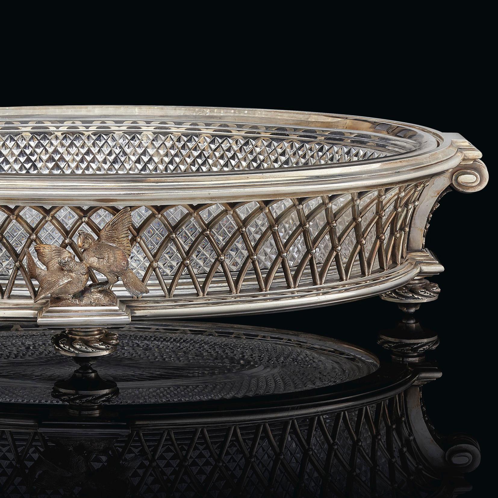 Cut-Crystal and Silver Plated Centrepiece by Baccarat, circa 1890 In Good Condition For Sale In Brighton, West Sussex