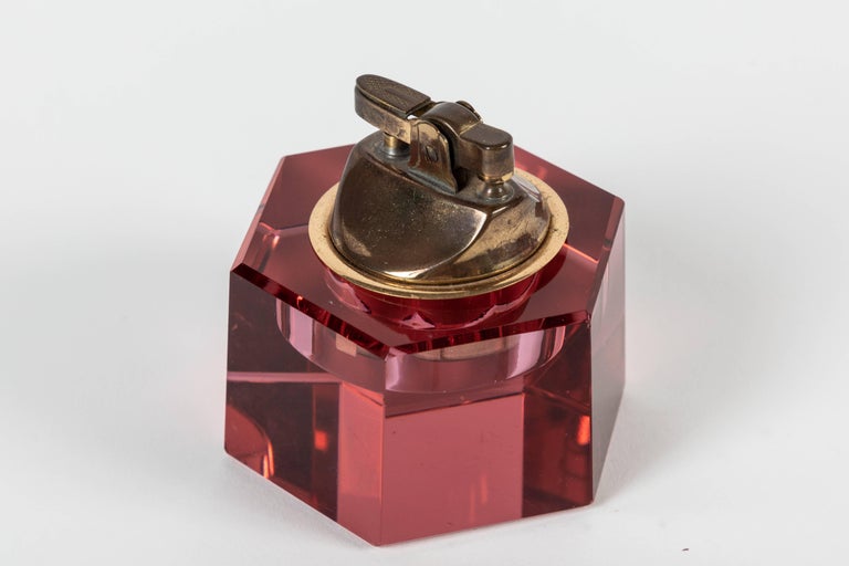 Cut Crystal Ashtrays and Lighter at 1stDibs