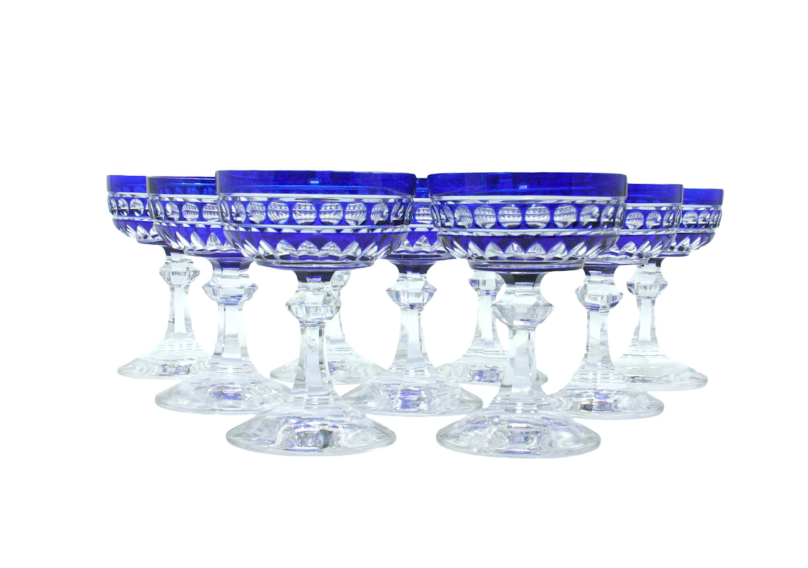 Cut Crystal Barware / Tableware Coupe Service / 9 People For Sale 6