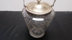 19th century Cut  glass  Crystal Biscuit Jar from England