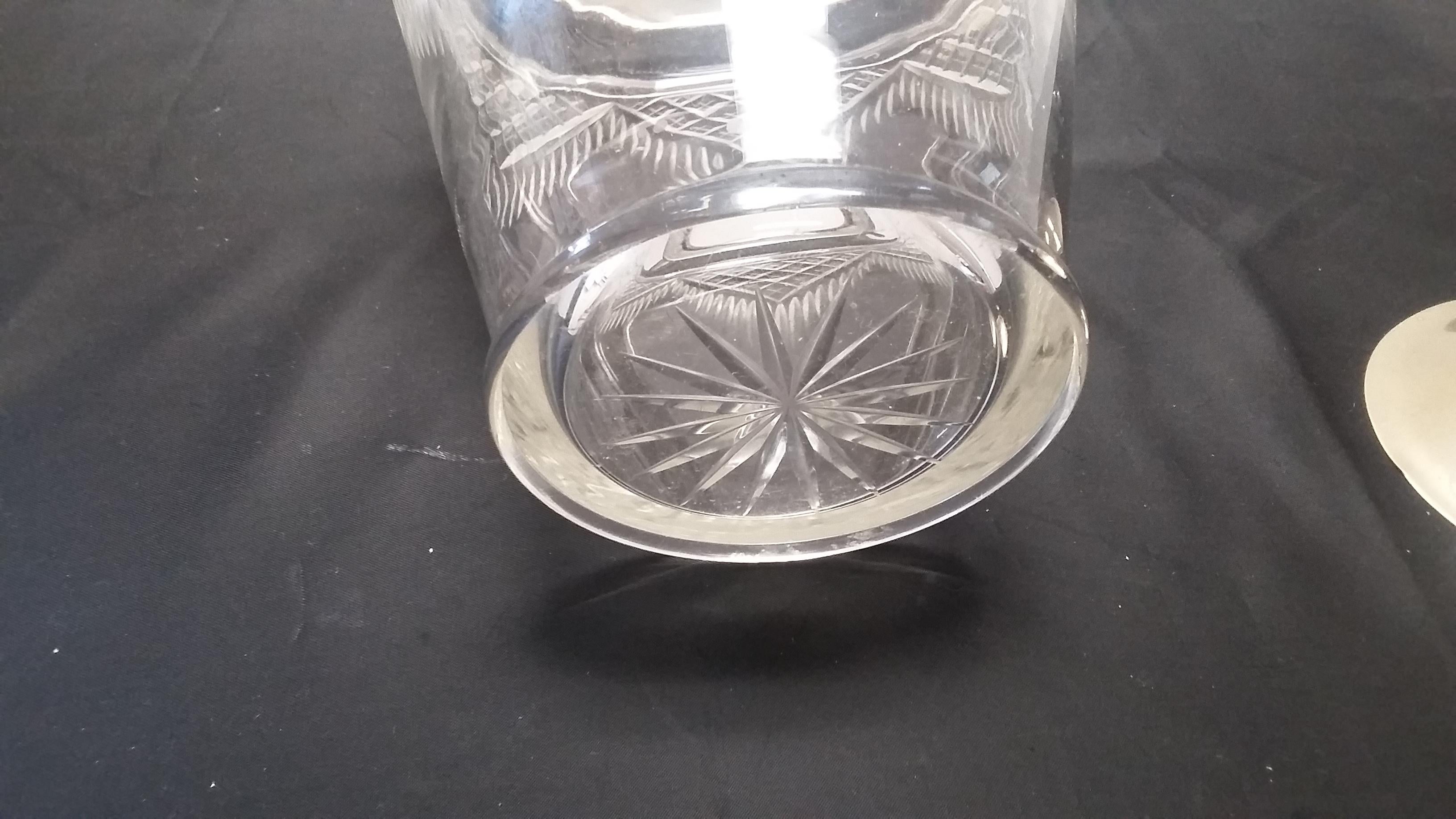 19th century Cut  glass  Crystal Biscuit Jar from England  1