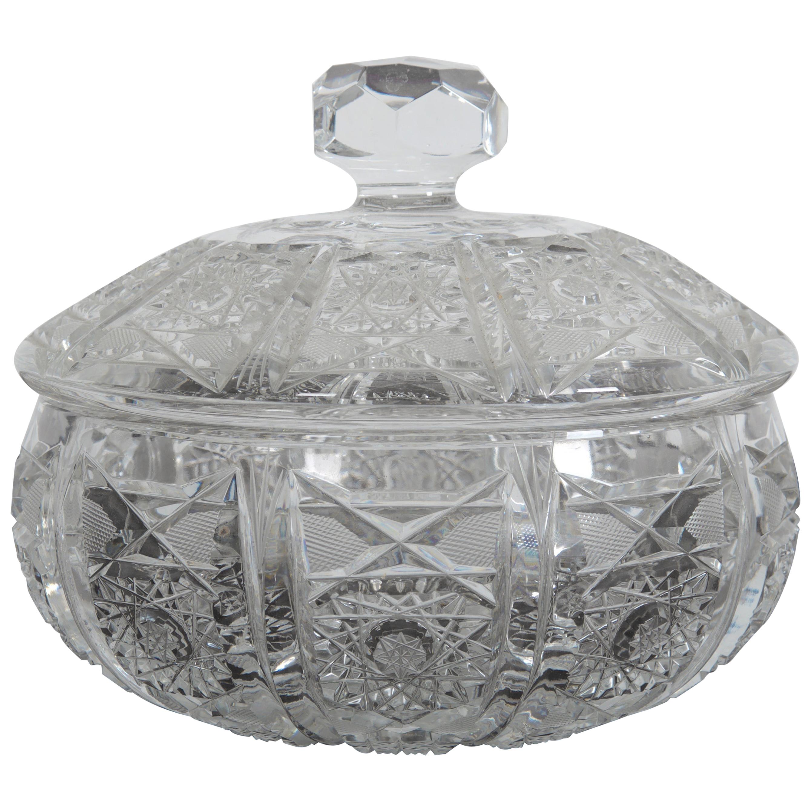 Cut Crystal Bowl with Lid