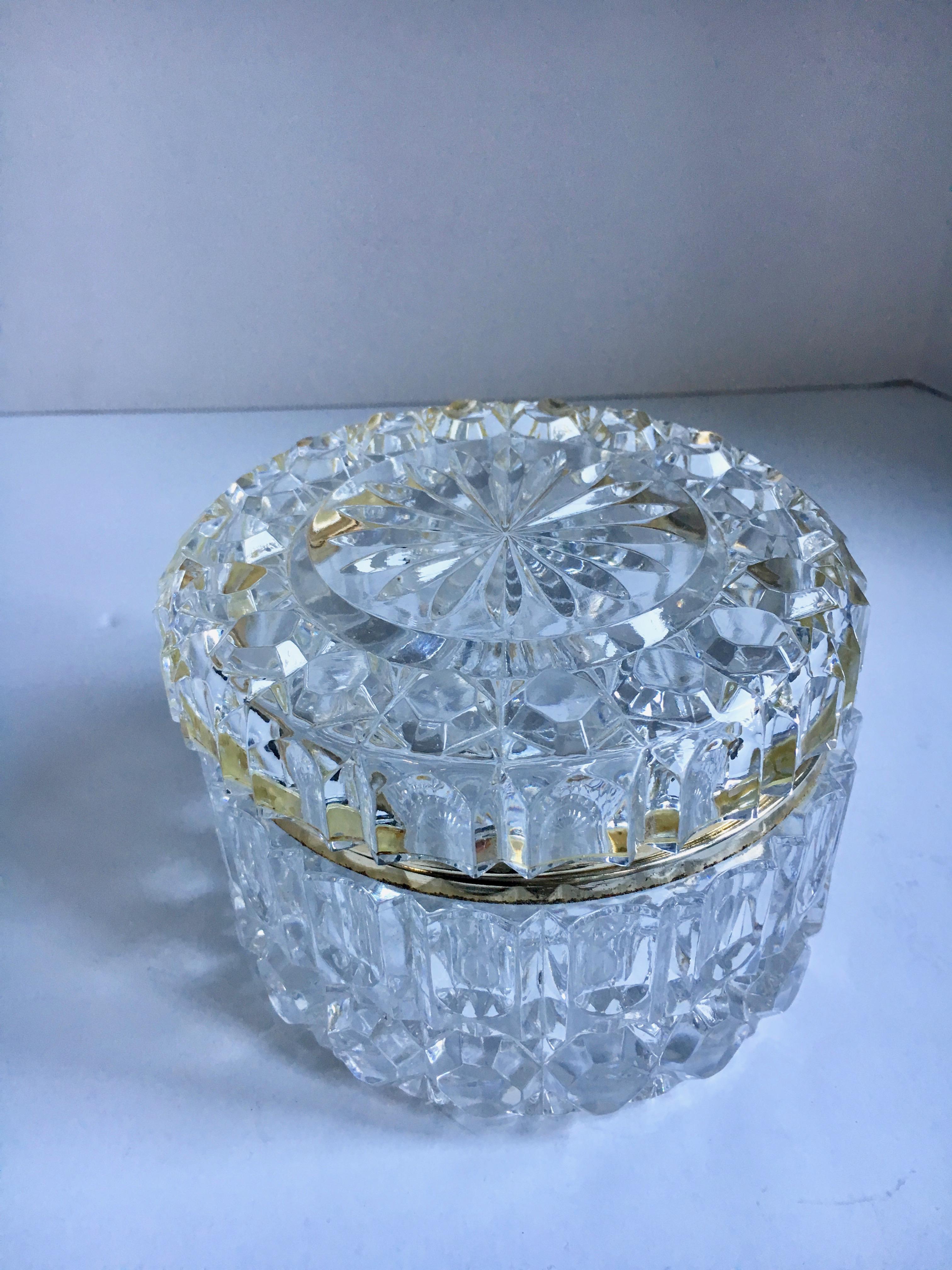 Mid-Century Modern Cut Crystal Box