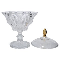 Cut Crystal / Brass Covered Serving Piece