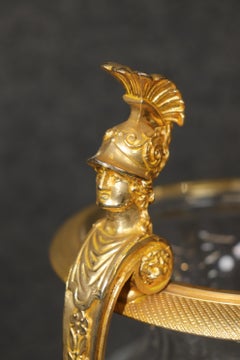 Cut Crystal Bronze Ormolu Vase Manner of Baccarat with Roman Figural Gladiators