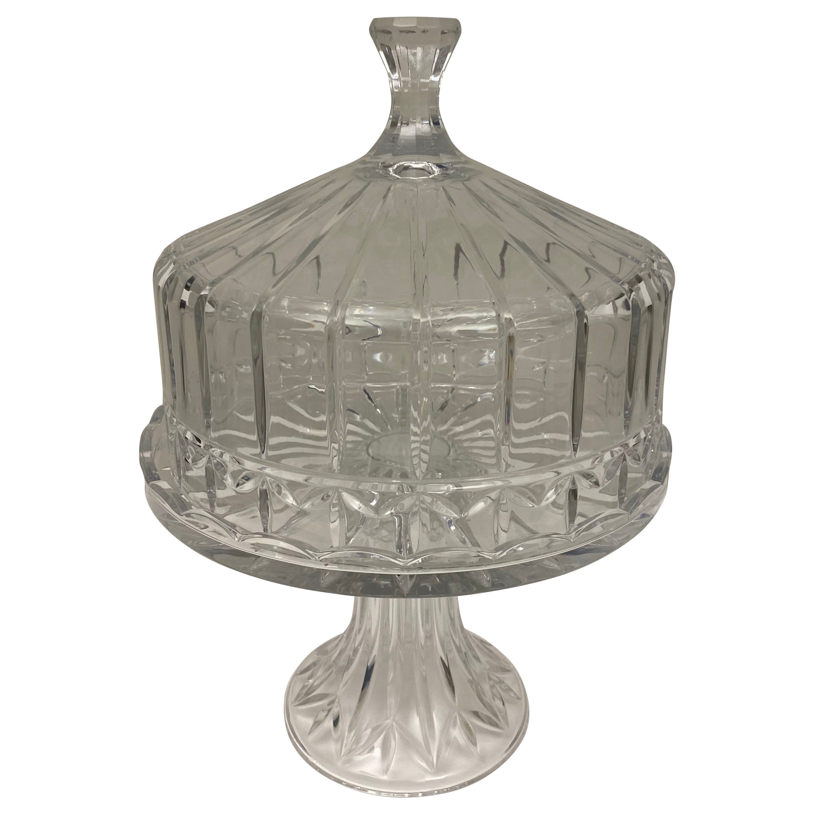 Cut Crystal Cake Patisserie Stand with Cover