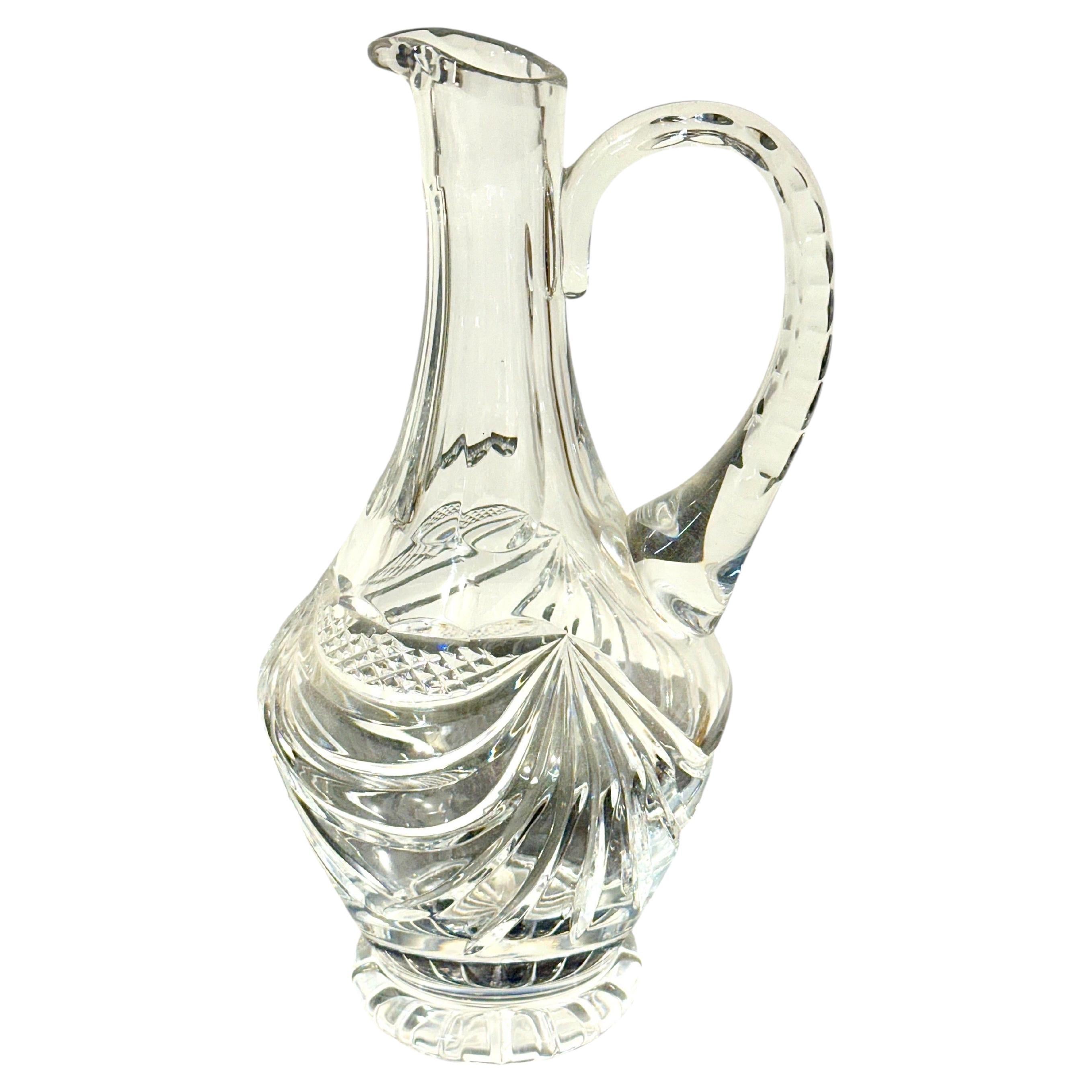 Cut Crystal Carafe or Pitcher by Cristalleries de Lorraine