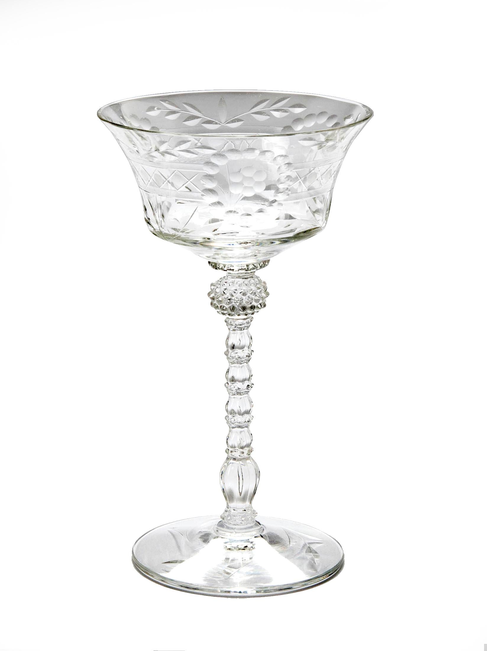 Cut Crystal Champagne Coupes; Set/5  For Sale 1