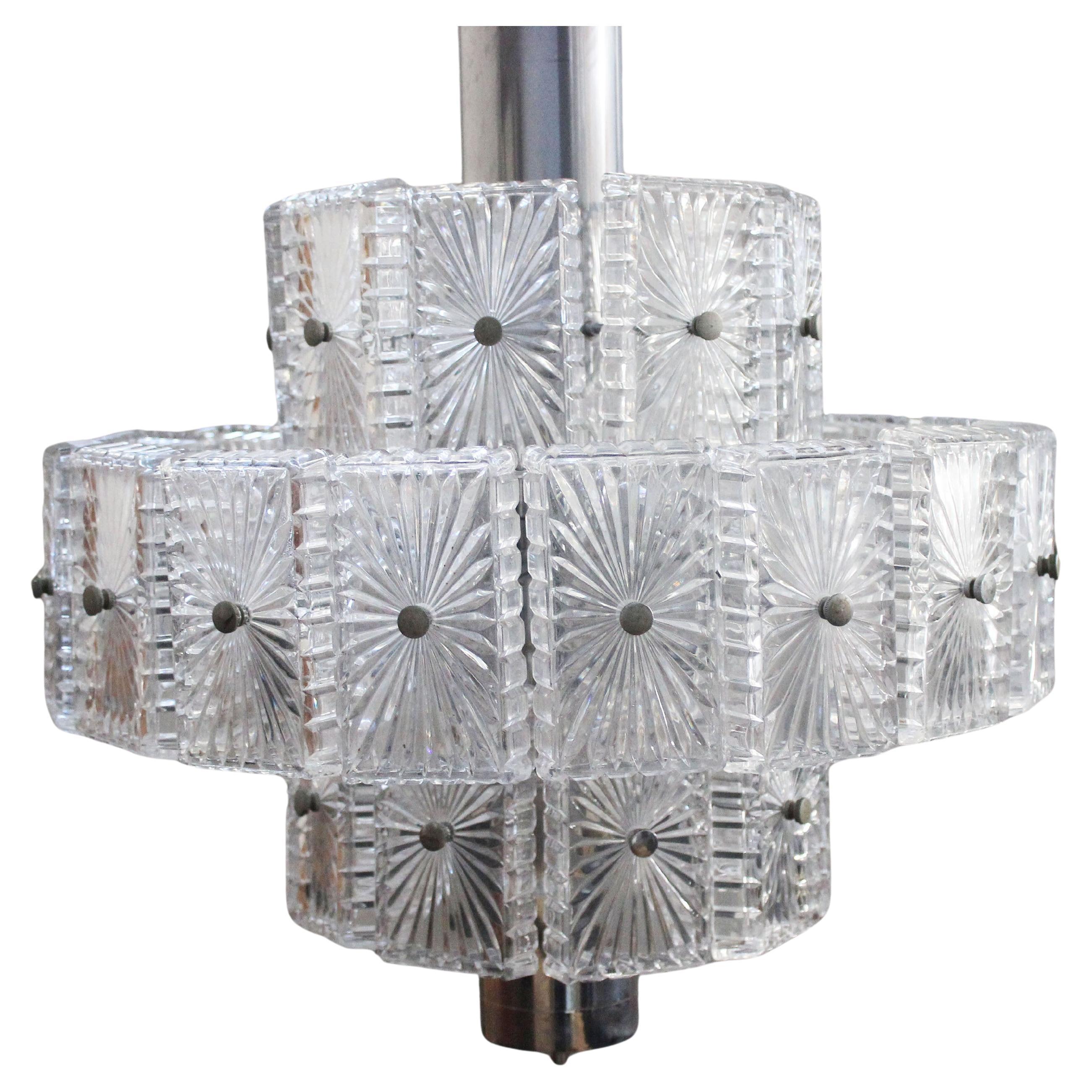 Cut Crystal Chandelier, 1970s