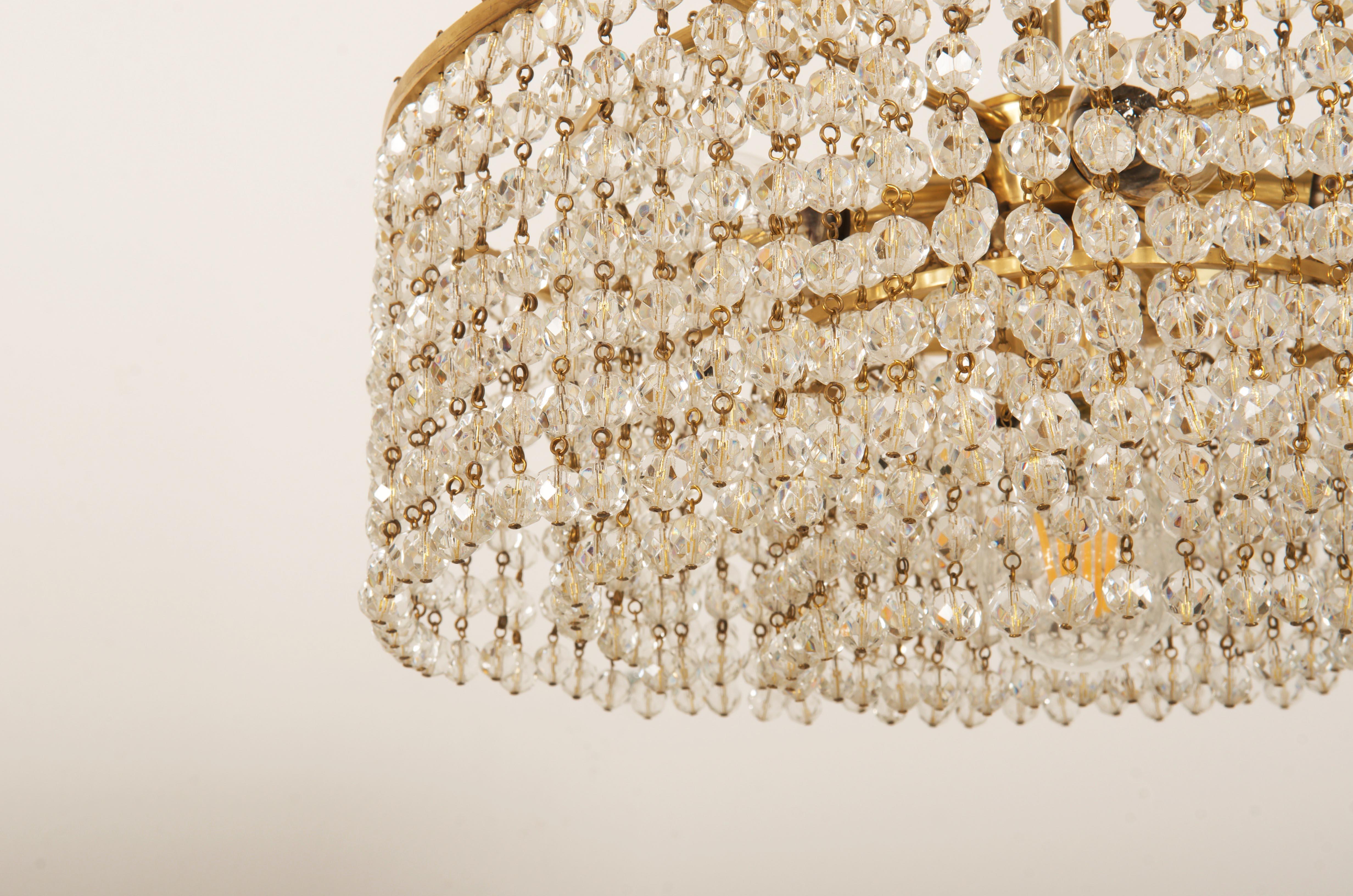 Cut Crystal Chandelier Attributed J.L. Lobmeyr In Good Condition For Sale In Vienna, AT