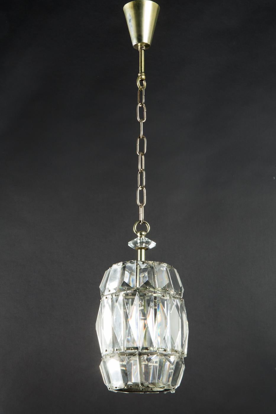 Mid-Century Modern Cut Crystal Chandelier by Bakalowits And Soehne For Sale