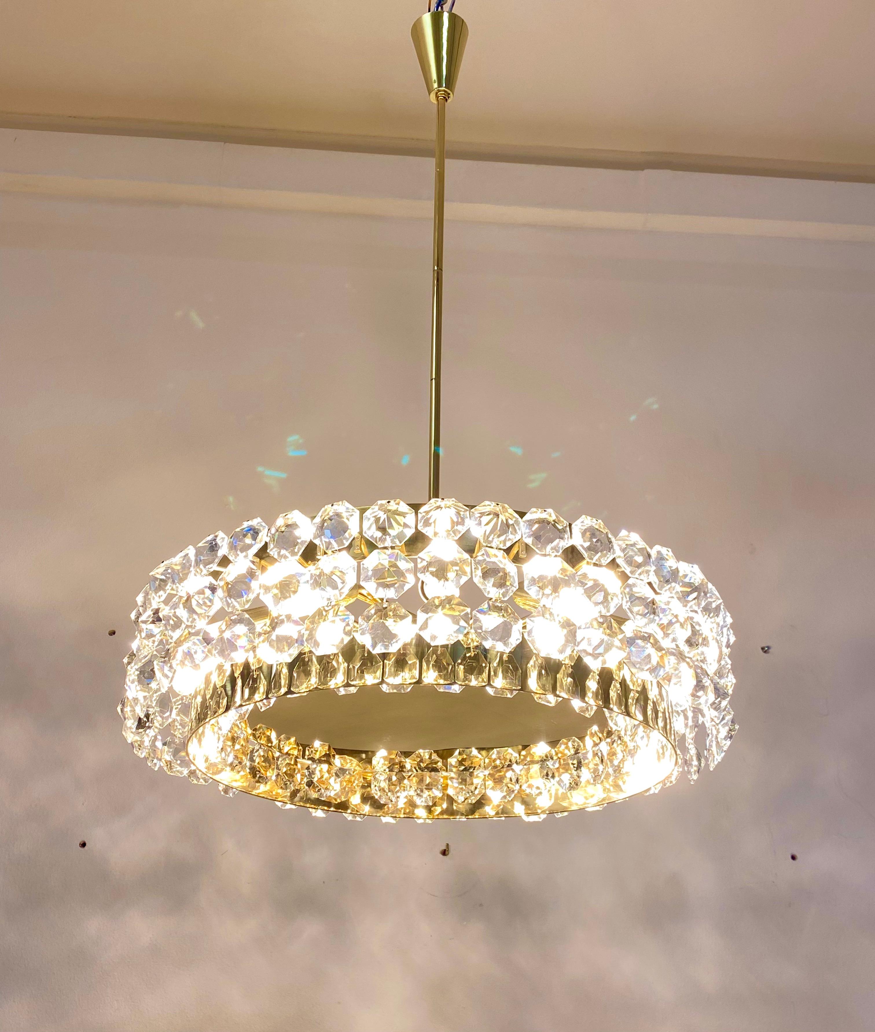 Cut Crystal Chandelier by Bakalowits  For Sale 5