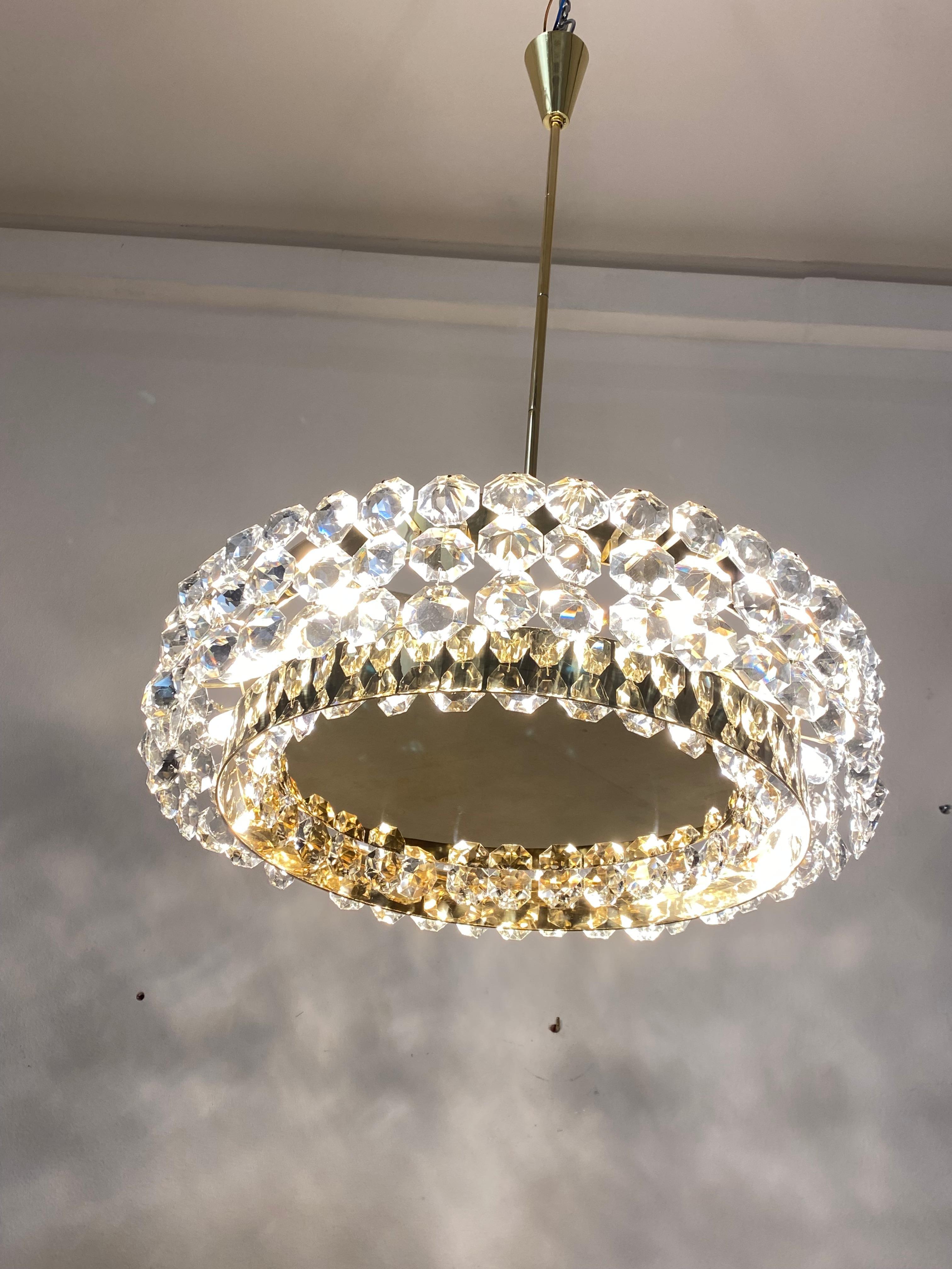 Cut Crystal Chandelier by Bakalowits  For Sale 6