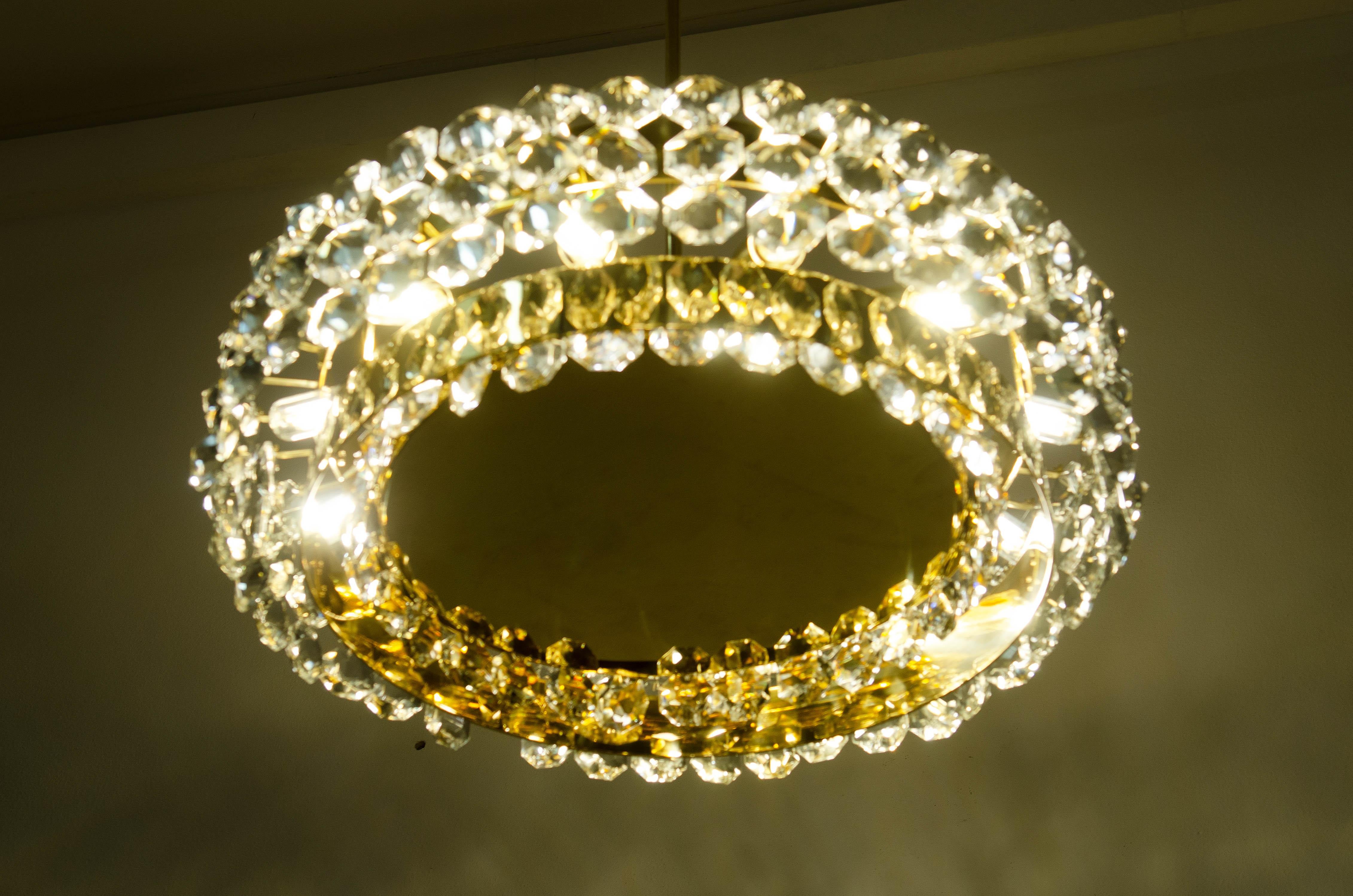 Cut Crystal Chandelier by Bakalowits  For Sale 1