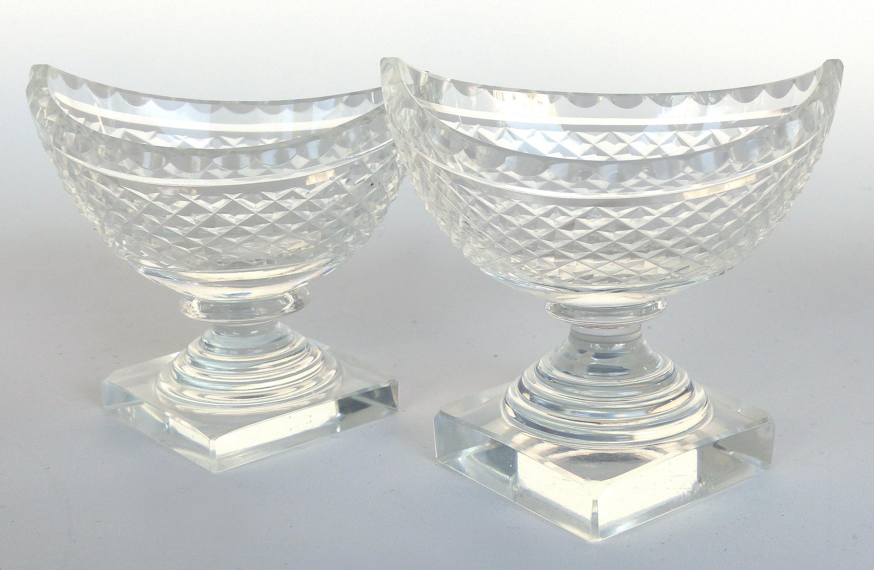 20th Century Cut Crystal Condiment Boats For Sale