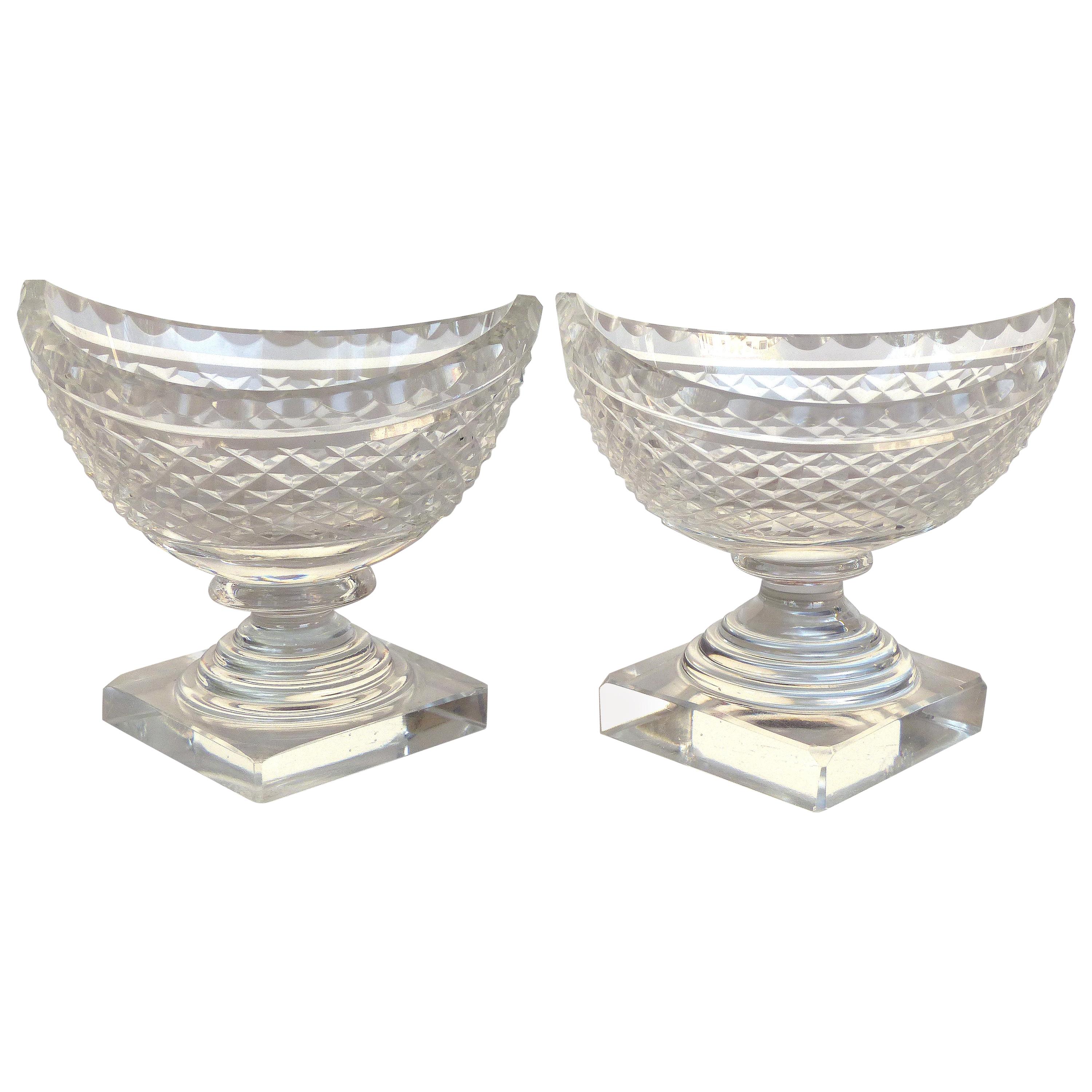 Cut Crystal Condiment Boats For Sale