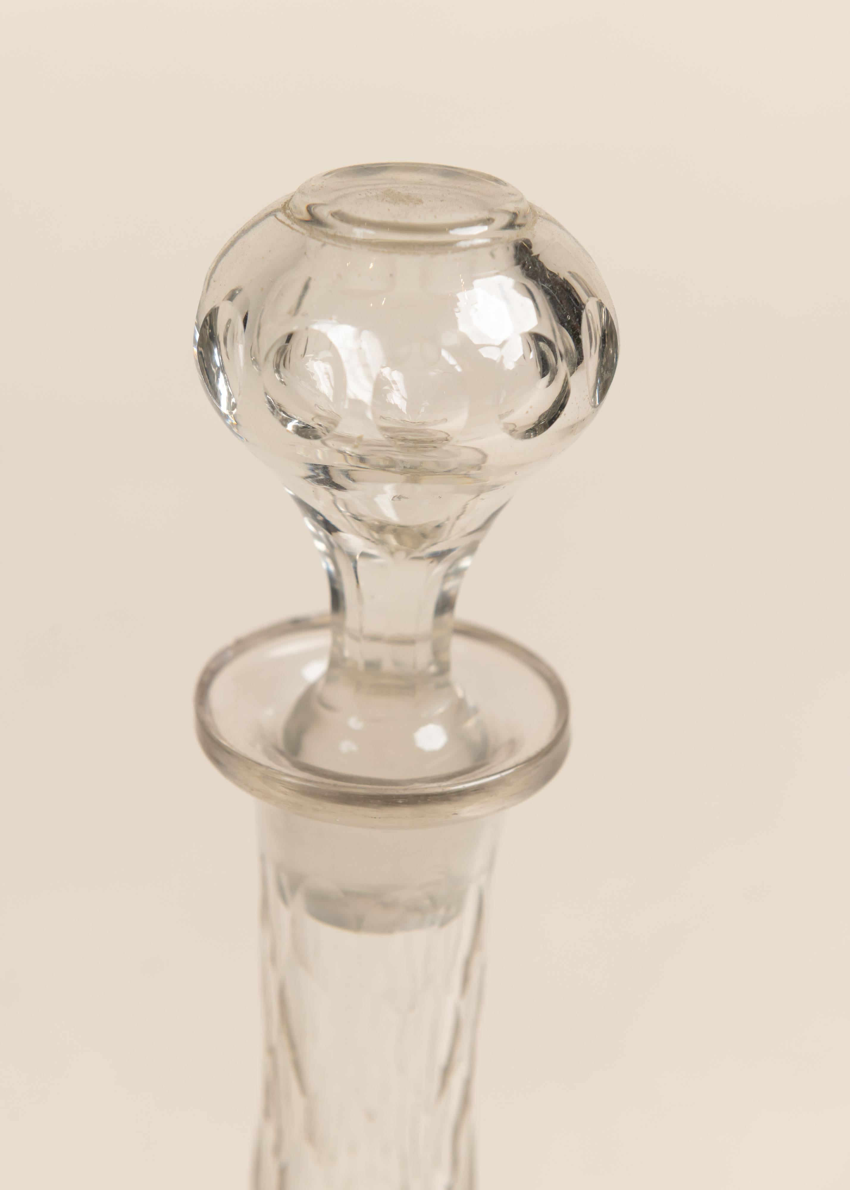 Cut Crystal Decanter, Oval, 20th Century In Good Condition For Sale In San Francisco, CA