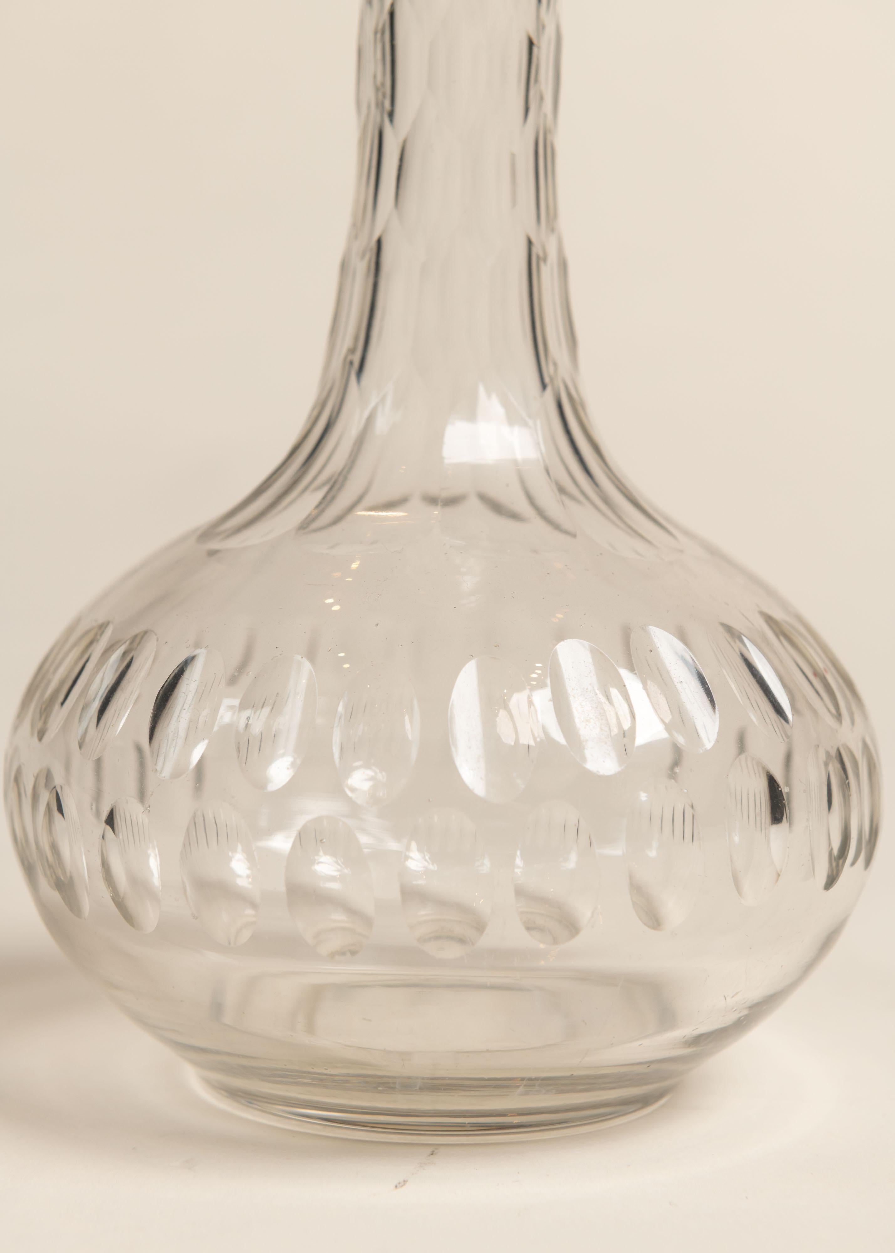 Cut Crystal Decanter, Oval, 20th Century For Sale 1