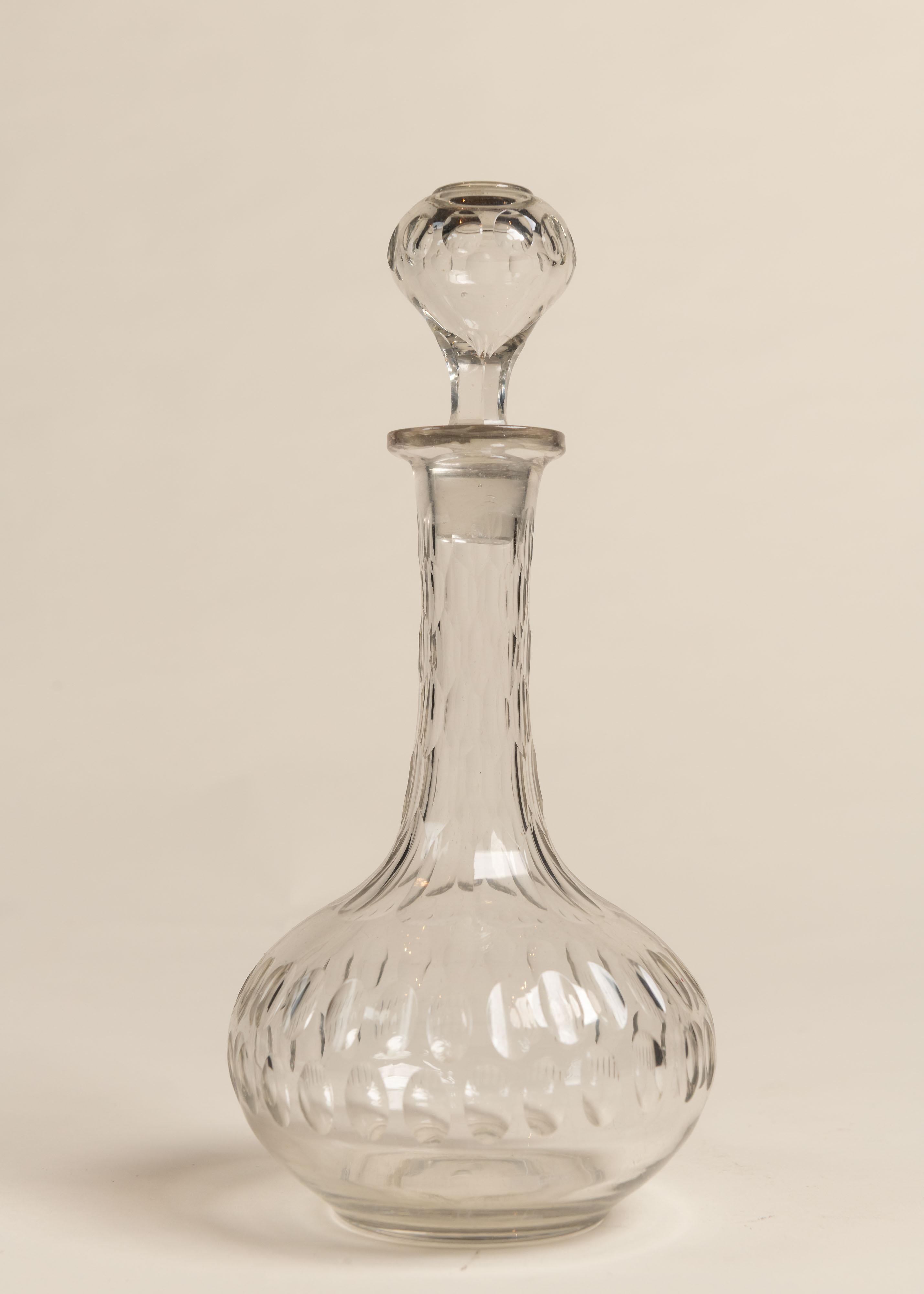 Cut Crystal Decanter, Oval, 20th Century For Sale 2