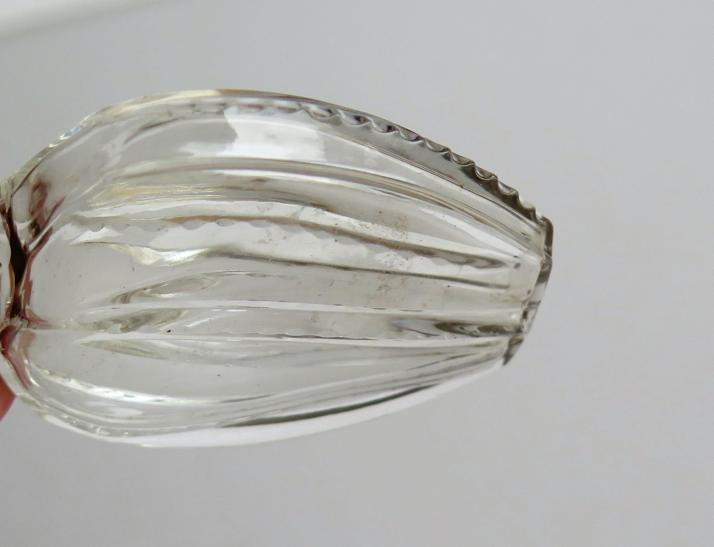 Cut Crystal Glass Perfume Bottle with Silver Top, French, Late 19th Century 14