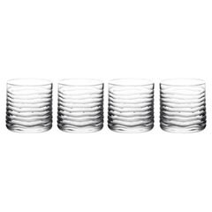 Cut Crystal Glass Set of 4 Tumblers Barware Handcrafted in Italy
