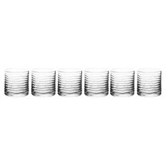 Cut Crystal Glass Set of 6 Tumblers Barware Handcrafted in Italy