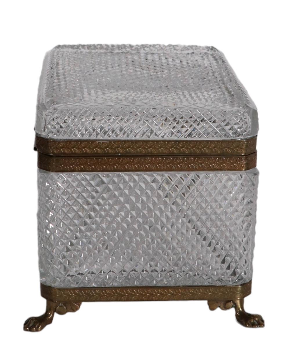 Cut Crystal Jewelry Box with Ormolu Mounts Att. to Baccarat For Sale at
