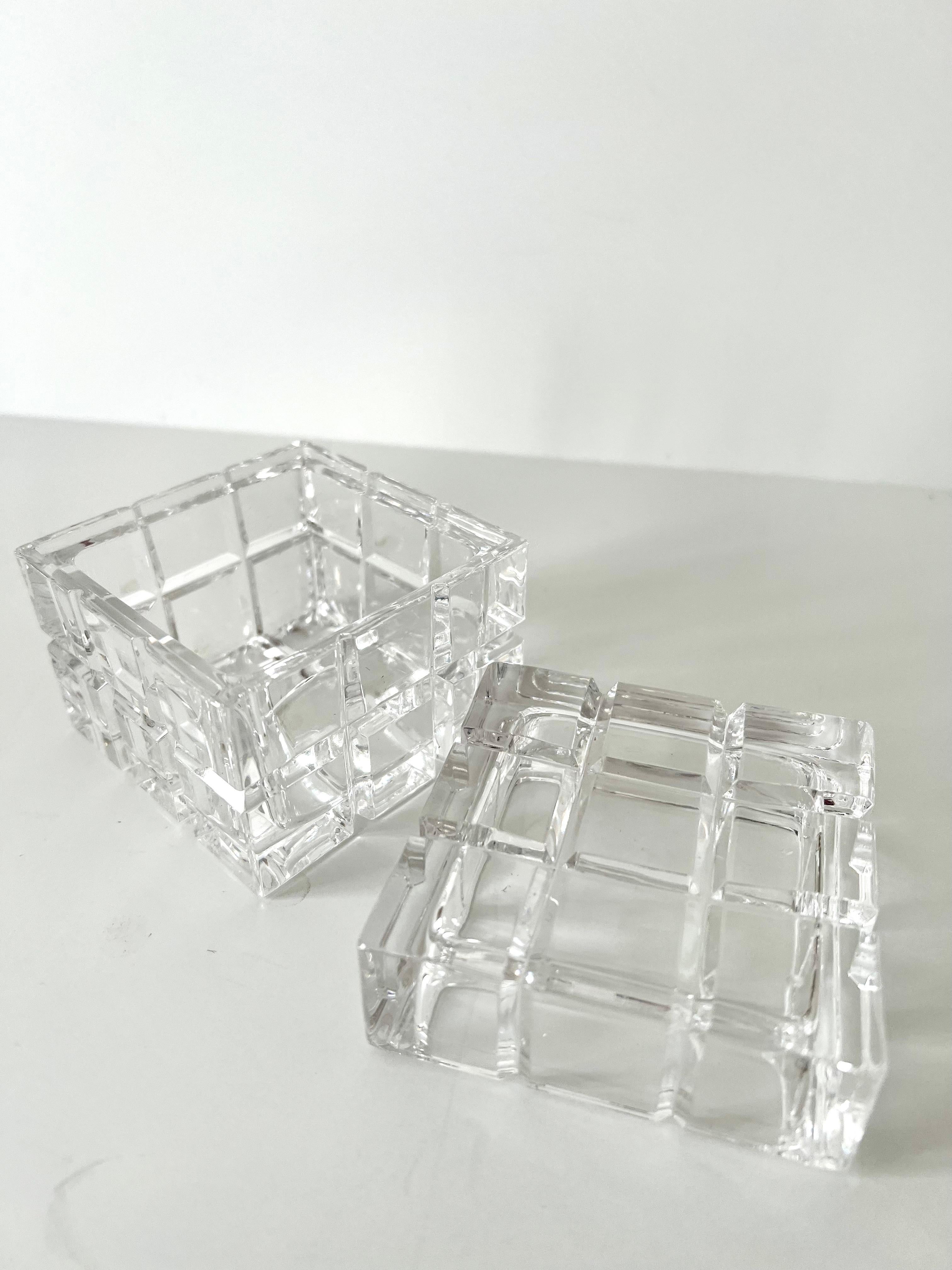 Cut Crystal Lidded Box in the Style of Tiffany and Company 1