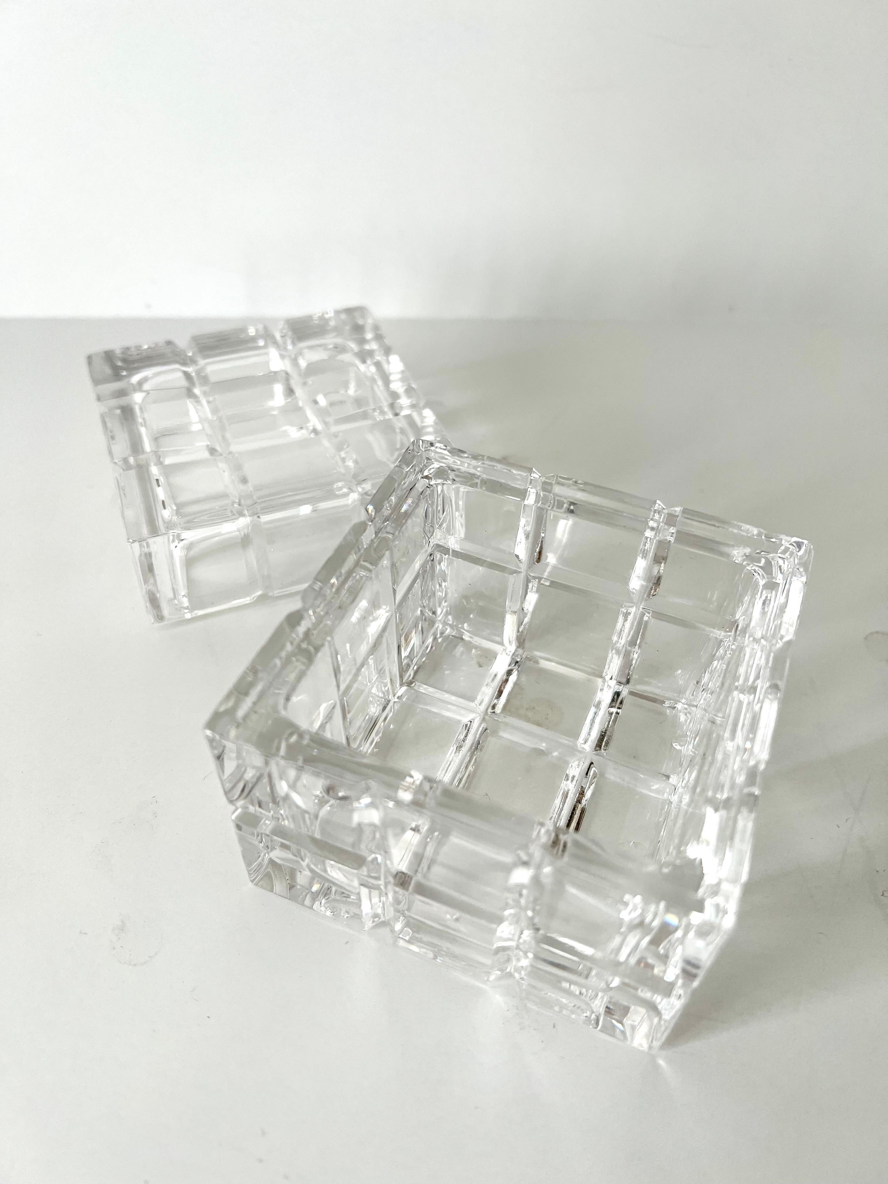 Cut Crystal Lidded Box in the Style of Tiffany and Company 3