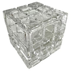 Vintage Cut Crystal Lidded Box in the Style of Tiffany and Company