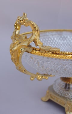 Cut Crystal Oval Cup, Sèvres Manufacture, circa 1950
