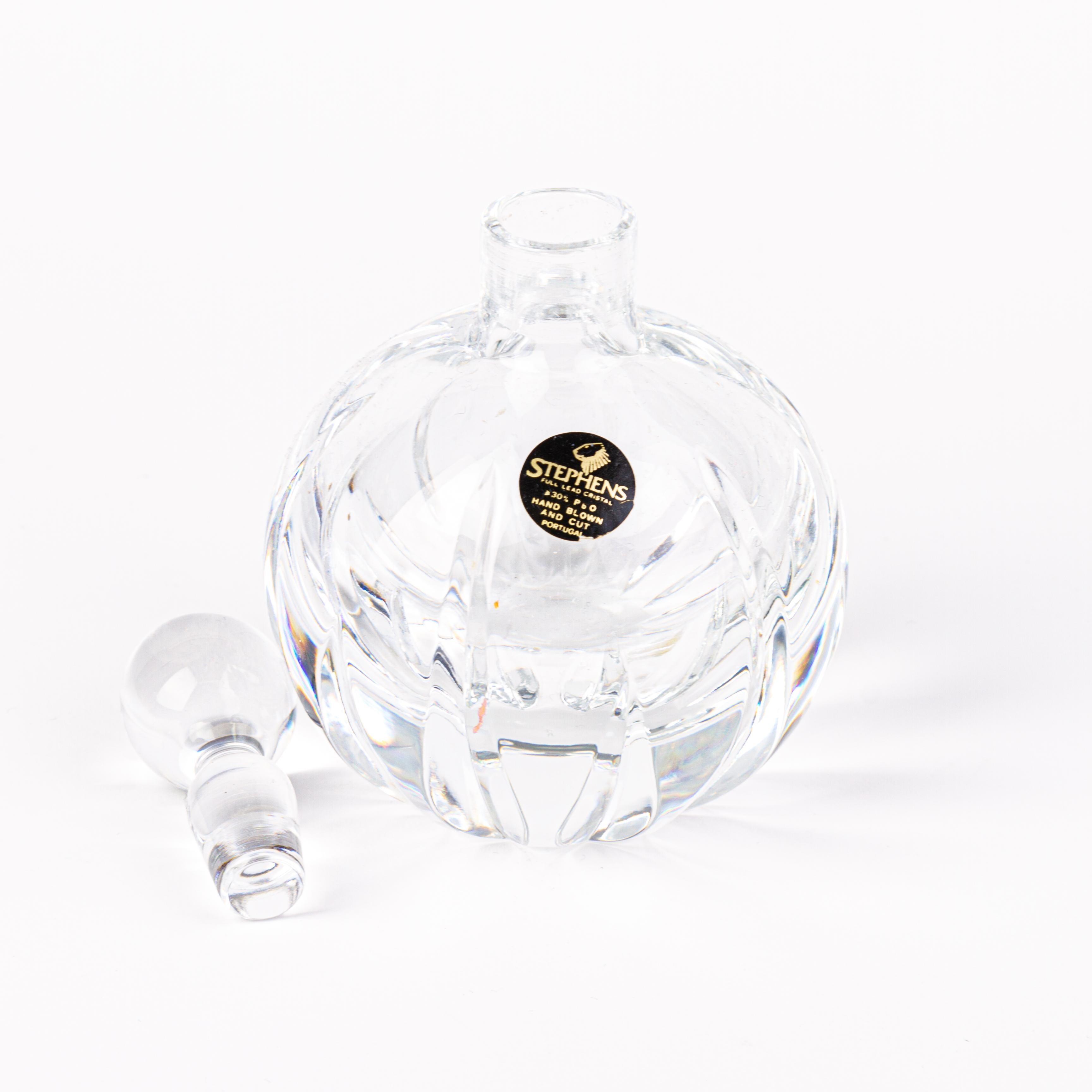 Glass Cut Crystal Perfume Bottle  For Sale