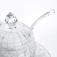 Ensemble de coupes à punch en cristal taillé, tchèque, vers 1950