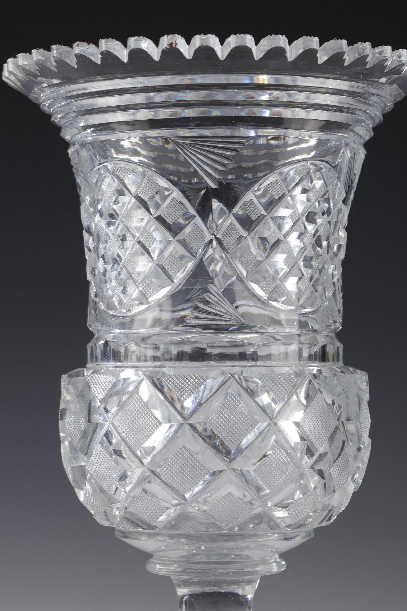 Set of Cut Crystal Vases Attributed to Baccarat, France, Circa 1880 5