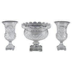 Set of Cut Crystal Vases Attributed to Baccarat, France, Circa 1880