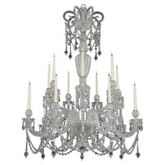 Cut Crystal & Silver over Bronze Chandelier