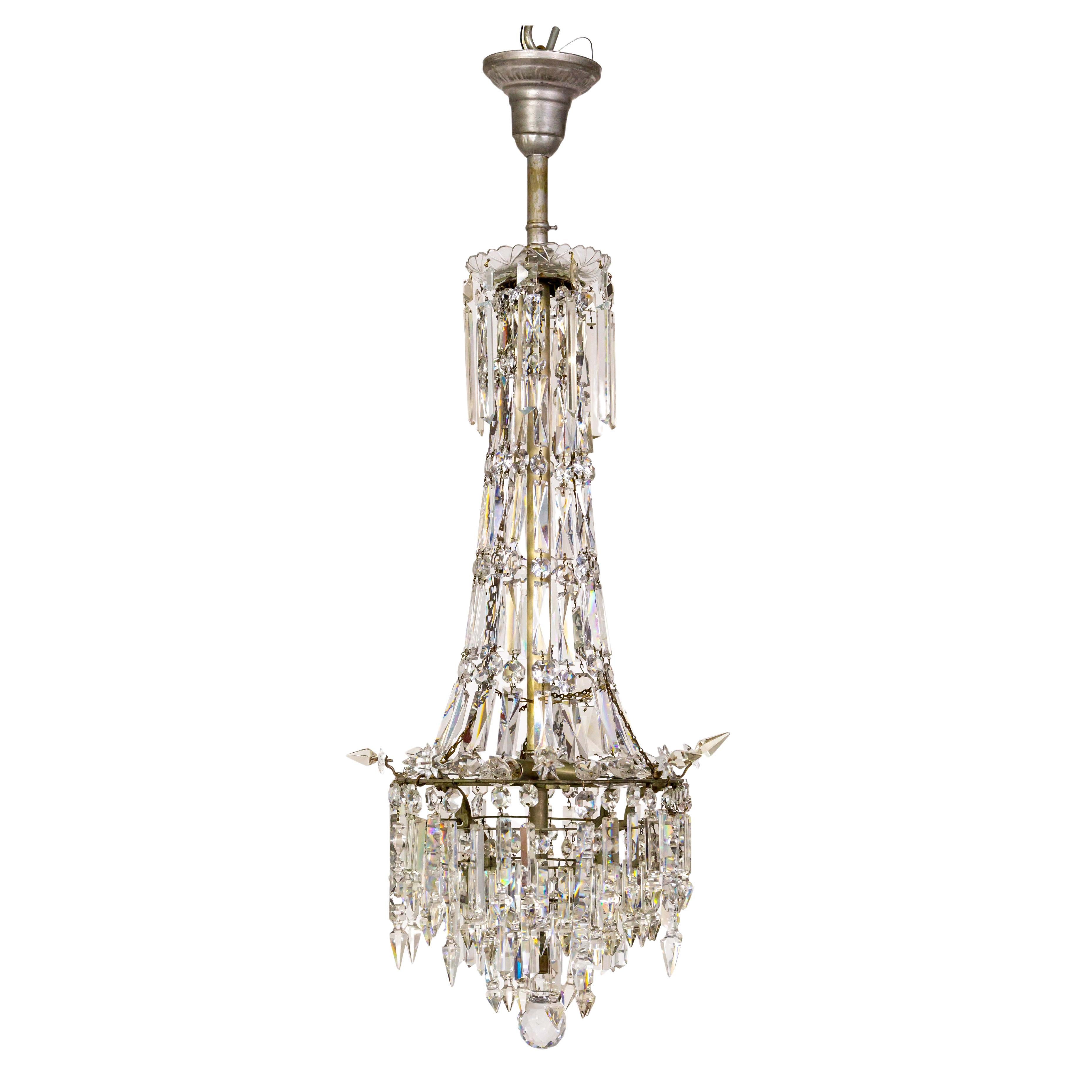 Cut Crystal Spear Empire Chandelier