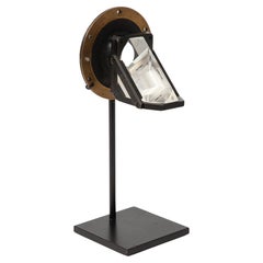 Cut Crystal, Steel and Brass Glass Lens