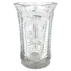 Cut Crystal Vase or 'Hurricane' Candle Holder, Spain 1930s