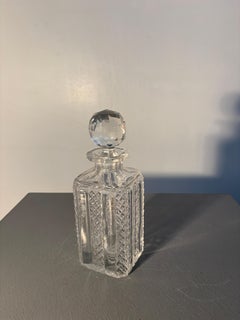 Cut Crystal Whiskey Decanter with Faceted Glass Stopper