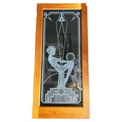 Cut Etched Art Glass Nude Neo Art Deco Door