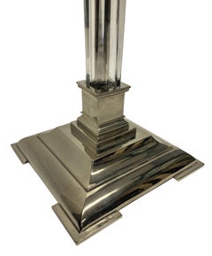 Cut-Glass and Nickel Floor Lamp
